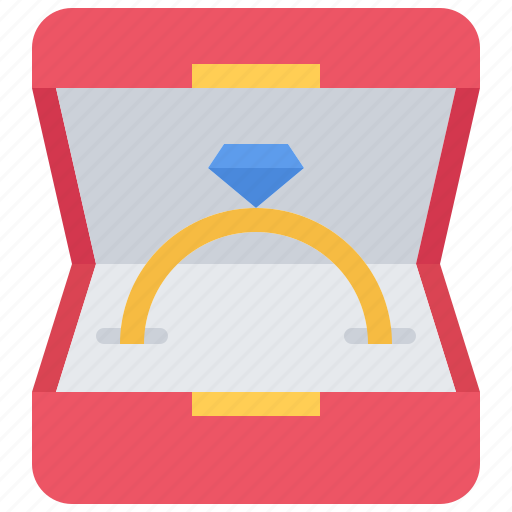 Ring, diamond, wedding, box, jewelry, love, married icon - Download on Iconfinder