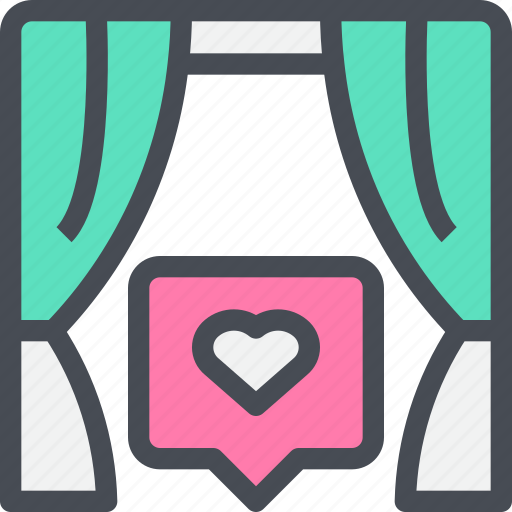 Curtain, heart, love, wedding, windows icon - Download on Iconfinder