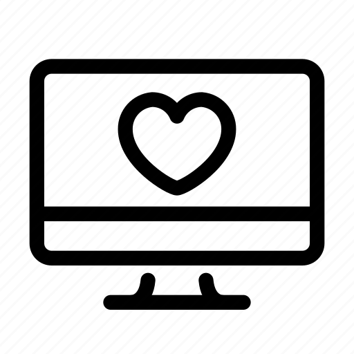 Computer, heart, love, monitor, online, social, wedding icon - Download on Iconfinder