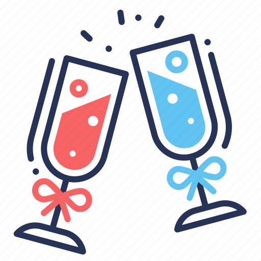 Champagne, cheers, clinking, wine glasses icon - Download on Iconfinder