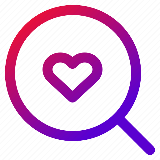 Search, love, dating, magnifying, glass, heart icon - Download on Iconfinder