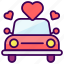 car, love, married, transportation, valentine, wedding 