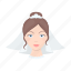avatar, bride, face, veil, wedding, woman 