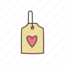 tag, badge, heart, label, love