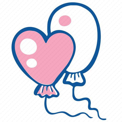 Balloon, celebration, decoration, heart, holiday, party, wedding icon - Download on Iconfinder