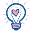 bulb, creative, heart, idea, lamp, love, wedding 
