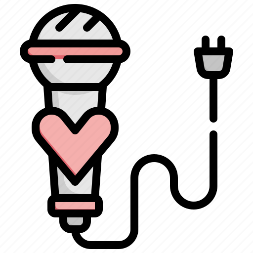 Microphone, love, songs, celebration, hearts, party icon - Download on Iconfinder