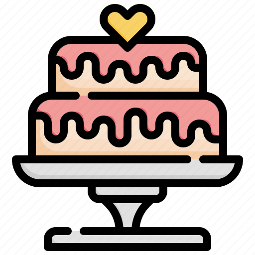 Wedding, cake, heart, love, sweet, food icon - Download on Iconfinder