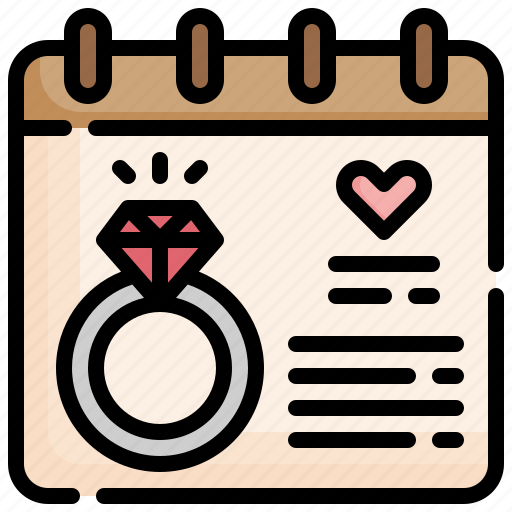 Wedding, romantic, date, valentines, event, schedule icon - Download on Iconfinder