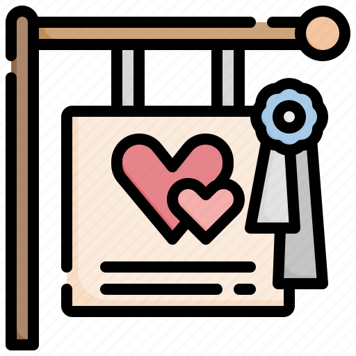 Wedding, sign, post, signaling, decoration, hearts icon - Download on Iconfinder
