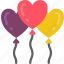 balloons, bride, couple, groom, heart, marriage, wedding 