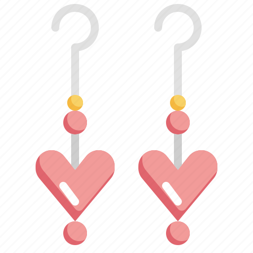 Earring, accesory, jewel, hearts, fashion icon - Download on Iconfinder