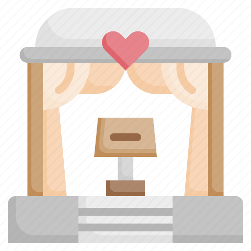 Wedding, stage, household, curtain, ceremony, romantic icon - Download on Iconfinder