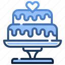 wedding, cake, heart, love, sweet, food