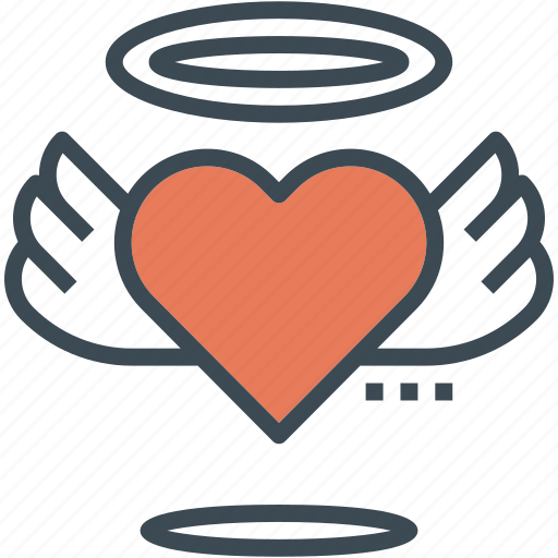 Halo, heart, love, valentine, wedding, wings icon - Download on Iconfinder