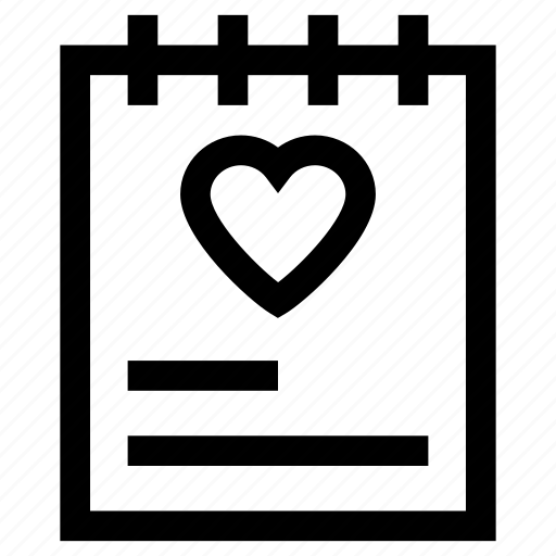 Heart, love, notebook, notepad icon - Download on Iconfinder