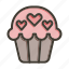 muffin, cake, cup cake, heart, wedding 