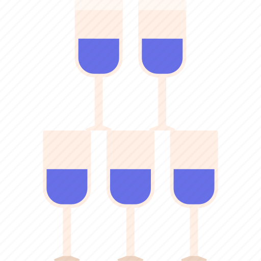 Champagne, glasses, stack icon - Download on Iconfinder