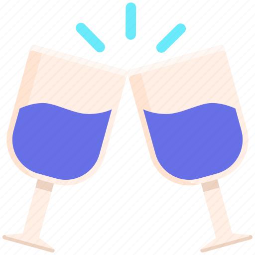 Champagne, cheers, drinking, toast, wine, wine glasses icon - Download on Iconfinder