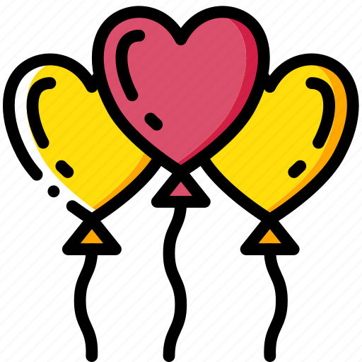 Balloons, bride, couple, groom, heart, marriage, wedding icon - Download on Iconfinder
