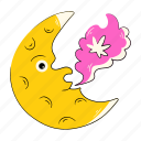 night moon, smoking moon, weed moon, crescent moon, moon