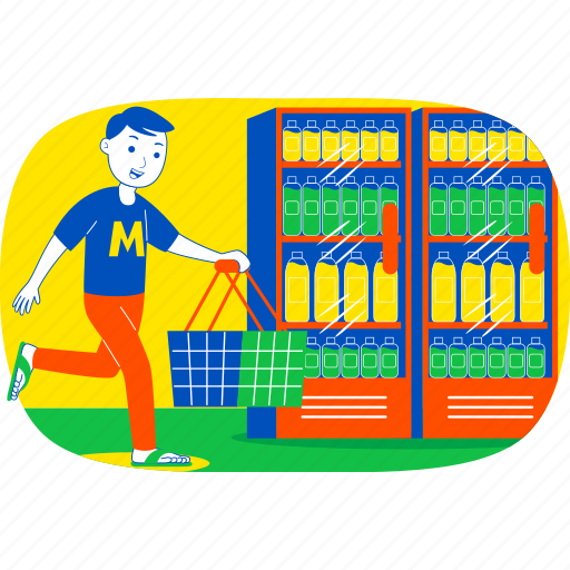 Weekend, fun, illustration, sale, basket, supermarket, shopping illustration - Download on Iconfinder