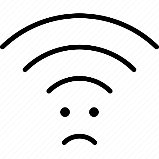 Connection, emotion, frown, negative, wave, wifi icon - Download on Iconfinder