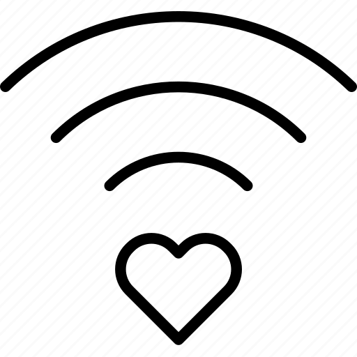 Connection, emotion, heart, love, wave, wifi icon - Download on Iconfinder