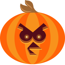 Angry, bird, halloween, jack-o-lantern, pumpkin, scary, spooky icon - Free download