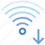 arrow, connection, down, hotspot, signal, wifi, wireless 