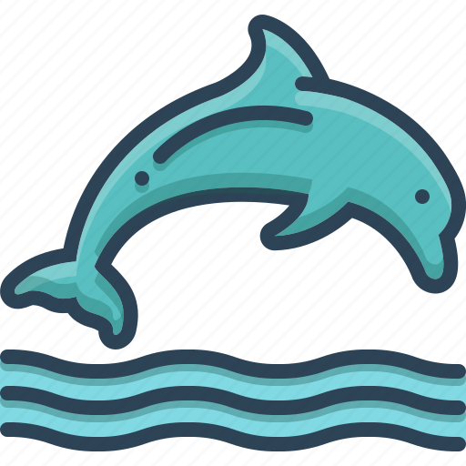 Dolphin, fish, jumping, nature, ocean, sea, water icon - Download on Iconfinder