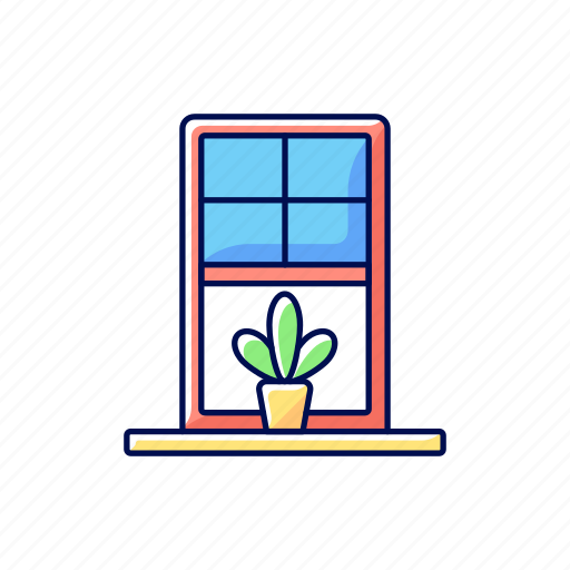 Window, interior, houseplant, home icon - Download on Iconfinder