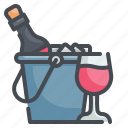bucket, wine, ice, beverage, alcohol