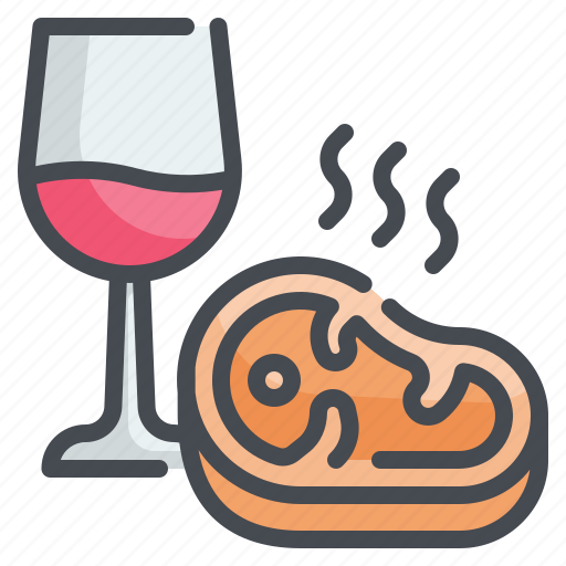 Steak, wine, food, beverage, meal icon - Download on Iconfinder