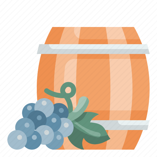 Barrel, grapes, alcohol, juice, cask icon - Download on Iconfinder