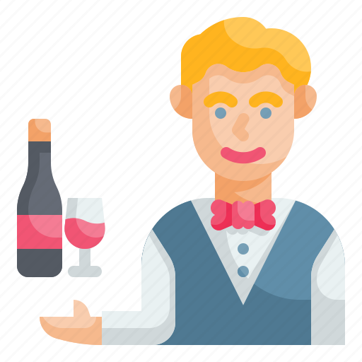 Sommelier, waiter, professions, worker, service icon - Download on Iconfinder