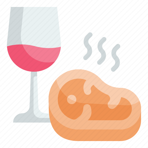 Steak, wine, food, beverage, meal icon - Download on Iconfinder
