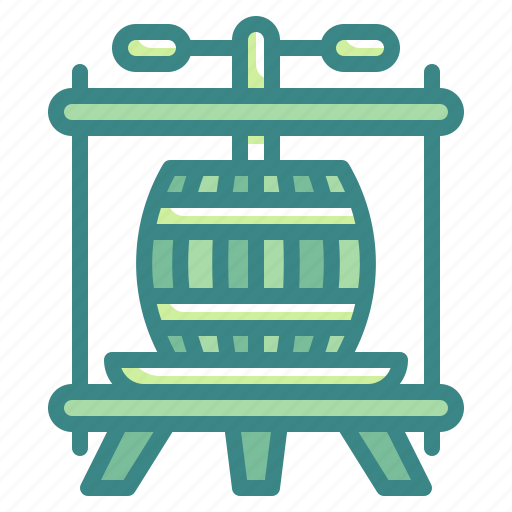 Press, wine, barrel, winery, cask icon - Download on Iconfinder