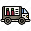shipping, order, truck, wine, transport 