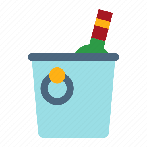Wine bottle, ice bucket, bucket, cold, chilling bucket, ice, restaurant icon - Download on Iconfinder