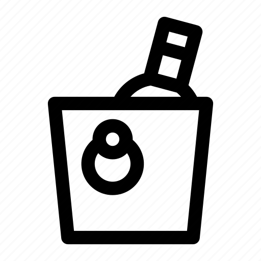 Restaurant, cold, wine bottle, ice bucket, ice, bucket, chilling bucket icon - Download on Iconfinder