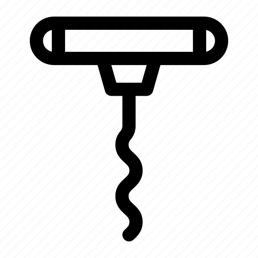 Corkscrew, opener, tool, wine, kitchen, equipment, utensil icon - Download on Iconfinder