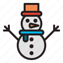 cold, winter, snowman