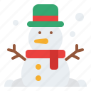 snowman, christmas, winter, snow