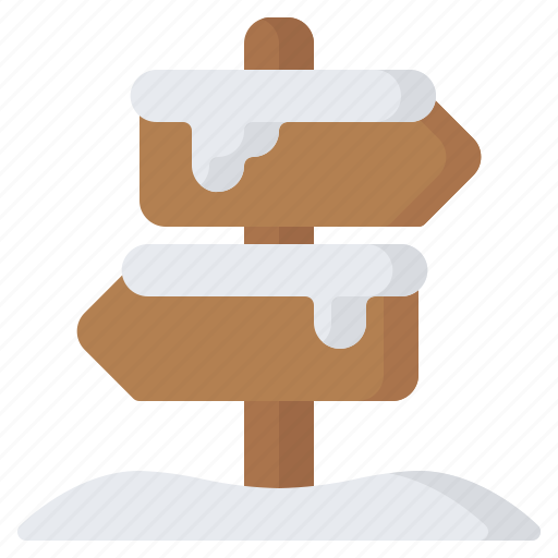 Signpost, road sign, street sign, guidepost, directional sign, snow, winter icon - Download on Iconfinder