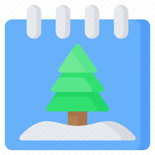 Calendar, time, date, schedule, winter, season, pine tree icon - Download on Iconfinder