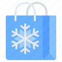 shopping, bag, winter, snow, snowflake, commerce, shop