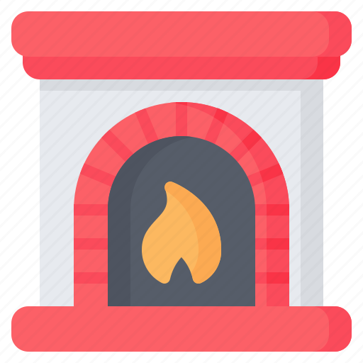 Fireplace, chimney, firewall, fire, flame, warm, winter icon - Download on Iconfinder