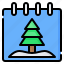calendar, time, date, schedule, winter, season, pine tree 