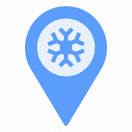 Location, map, pin, season, snow, snowflake, winter icon - Download on Iconfinder